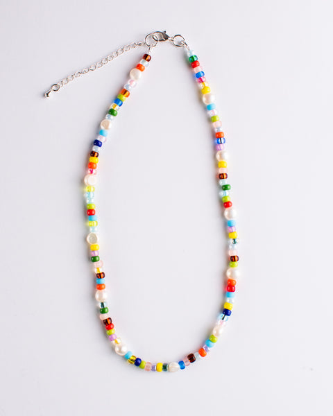 Emily Green - Multicolour Bead and Pearl Necklace