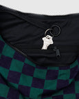 Baggu - Large Nylon Crescent Bag - Navy Green Check