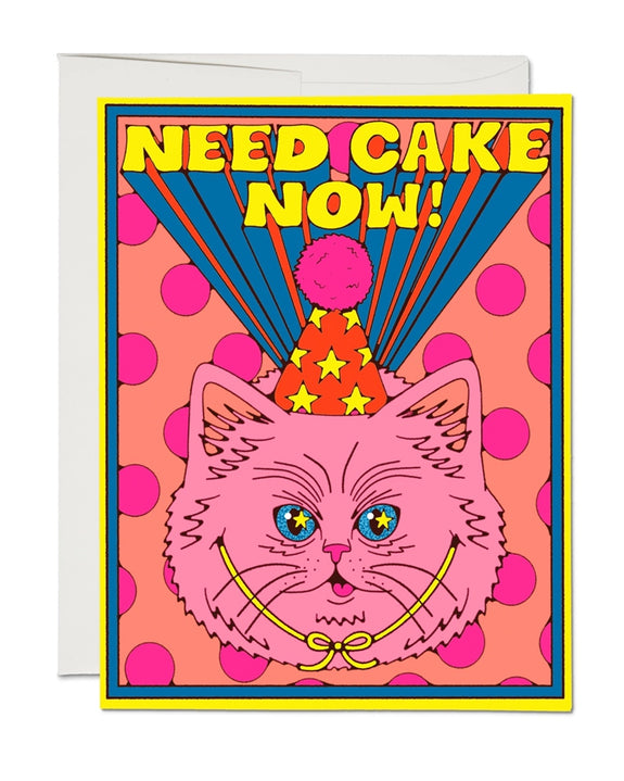 Red Cap Cards - Need Cake Birthday Greeting Card