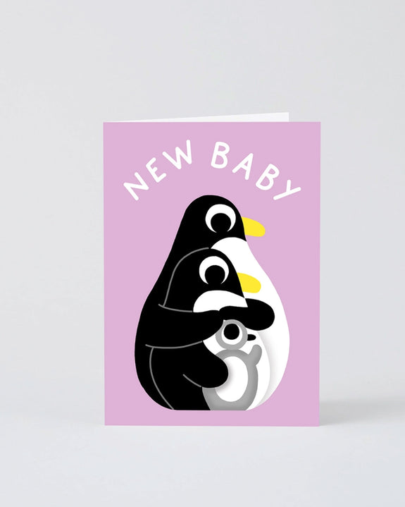Wrap - New Baby Penguins Greetings Card