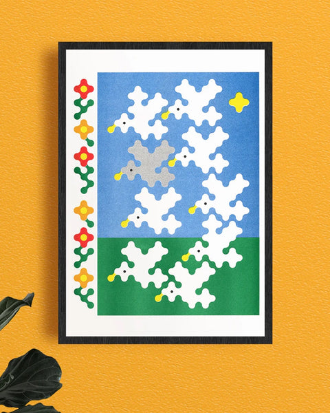 KIBLIND Atelier - Joe O'Donnell - Nine Birds - A3 Poster