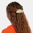Chunks - Oval Barrette - Olive Check