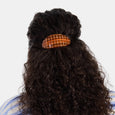 Chunks - Oval Barrette - Caramel Plaid