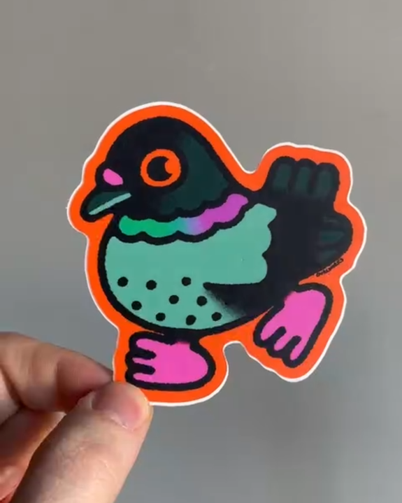 Curlworks - Pigeon - Vinyl Sticker