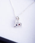 Camille Paloma Walton - Medium Sweetheart Necklace - Pink & Purple Gems