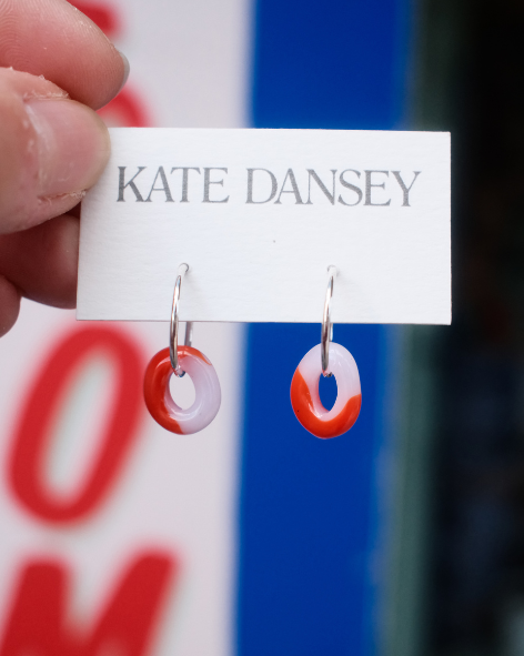 Kate Dansey - Iris Hoops - Pink & Orange