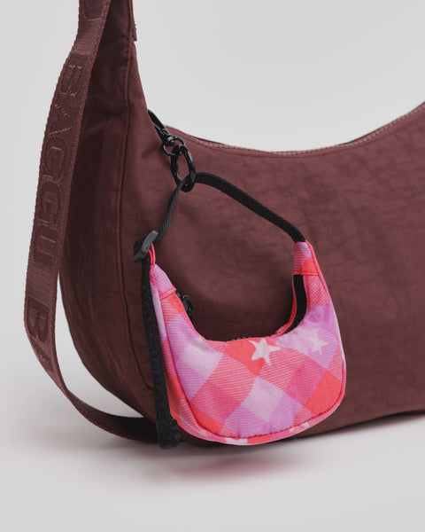 Baggu - Crescent Bag Charm - Pink Star Plaid