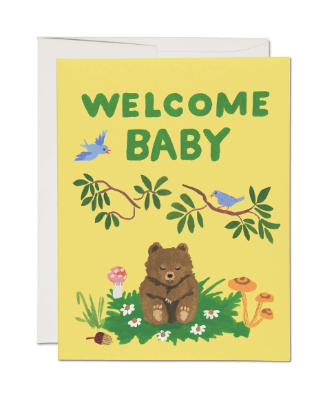Red Cap Cards - Baby Cub Greeting Card