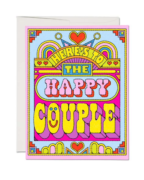 Red Cap Cards - Happy Couple Wedding Greeting Card