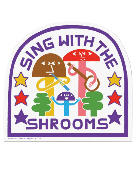 Red Cap Cards - Sing with the Shrooms Sticker
