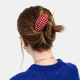 Chunks - Oval Barrette - Red Plaid