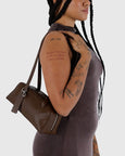 Baggu - Small Recycled Leather Bowler Bag - Brown