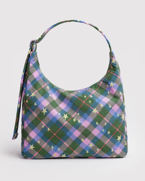 Baggu - Nylon Shoulder Bag - Green Star Plaid