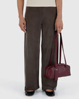 Baggu - Small Recycled Leather Bowler Bag - Mahogany