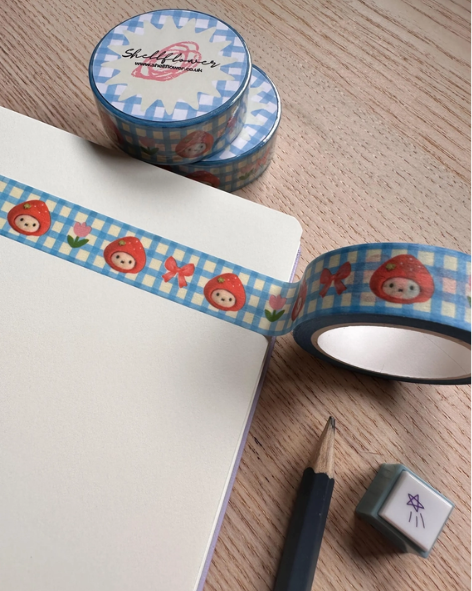 Shellflower - Strawberry Bunny Washi Tape