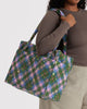 Baggu - Small Cloud Carry On - Green Star Plaid *PRE-BOOK dispatch after Oct 16th *