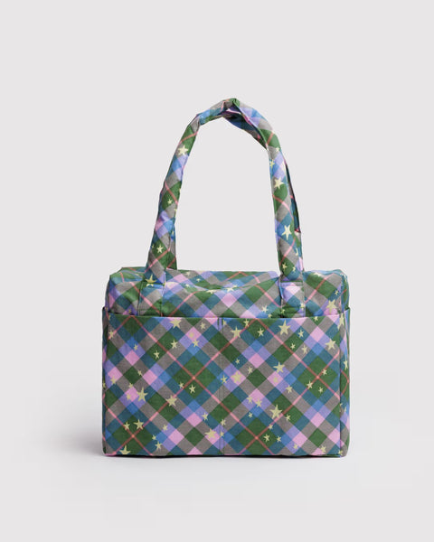 Baggu - Small Cloud Carry On - Green Star Plaid *PRE-BOOK dispatch after Oct 16th *