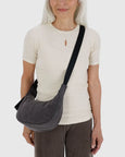 Baggu - Small Crescent Bag - Washed Black Denim