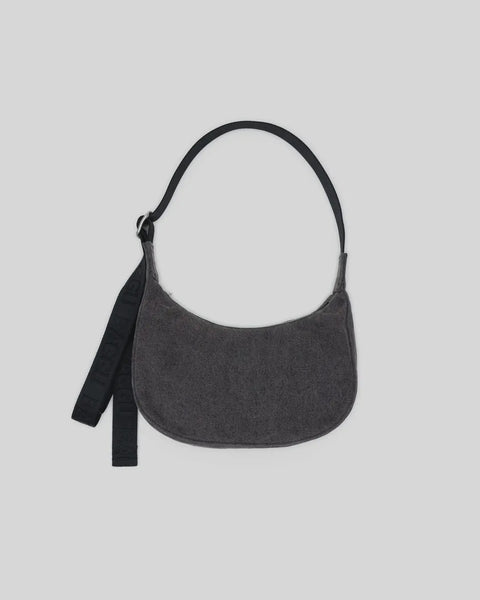 Baggu - Small Crescent Bag - Washed Black Denim