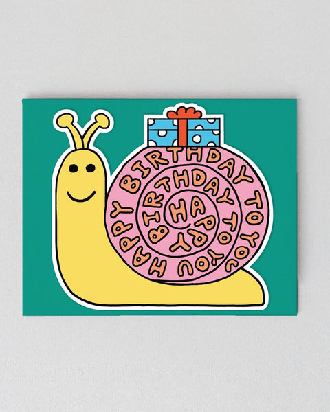 Wrap - Birthday Snail Shaped Card