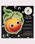 Stay Home Club - Googly Peach Vinyl Sticker