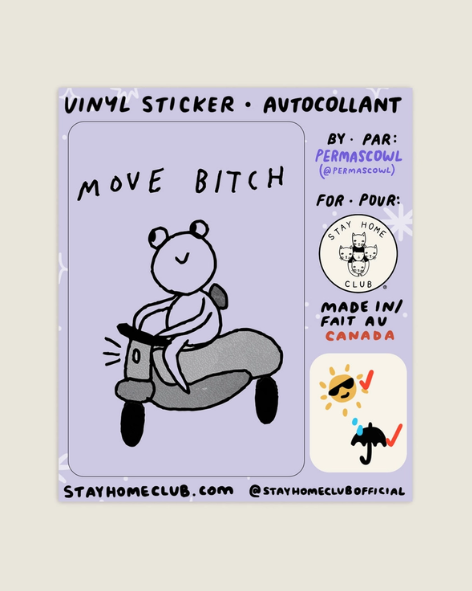 Stay Home Club - Move - Waterproof Vinyl Sticker