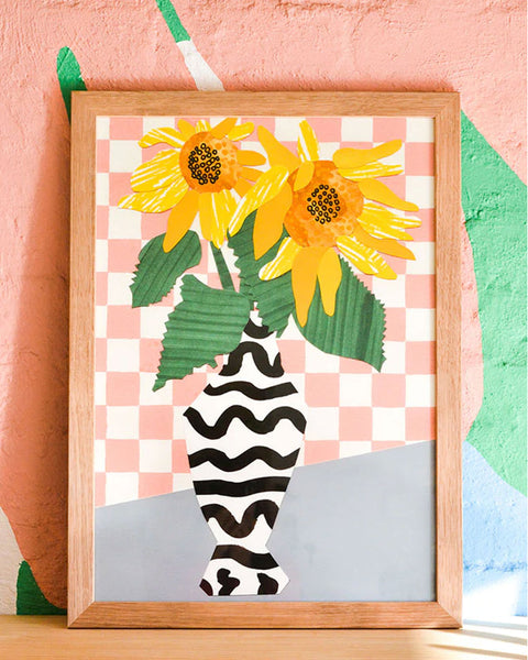Emily Green - Sunflower Collage - Giclee Print