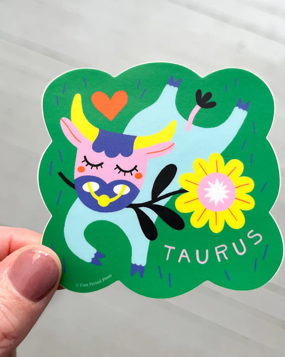 Free Period Press - Taurus Zodiac Vinyl Sticker