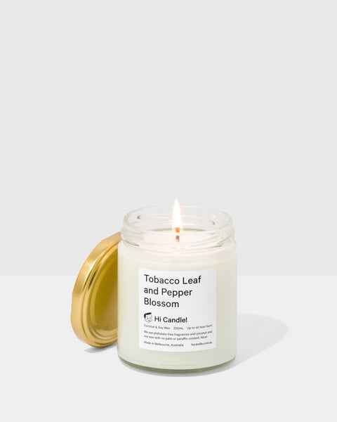 Hi Candle! - Tobacco Leaf and Pepper Blossom