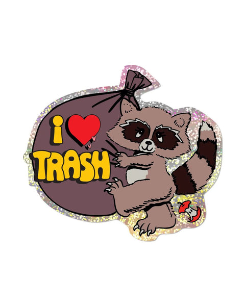 Red Cap Cards - I Love Trash Sticker