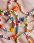 Pinky's x Jean Riley - Emily Green Pearl Tulip Necklace - Pink
