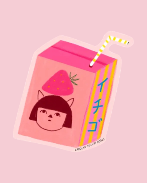 Carolyn Suzuki - Ichigo Milk - Die Cut Sticker