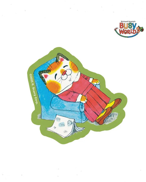 Three Potato Four X Richard Scarry® - Sally Cat Lounging Sticker