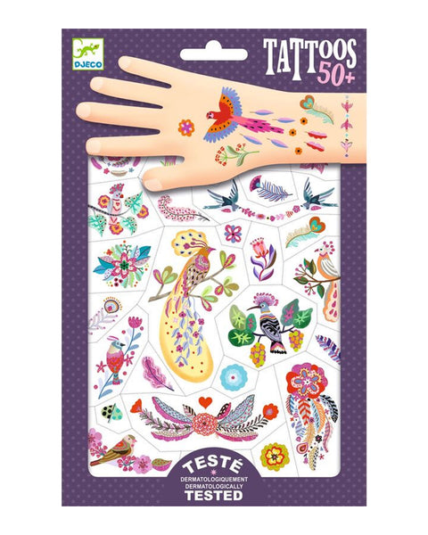 Djeco - Bright Birds Temporary Tattoos