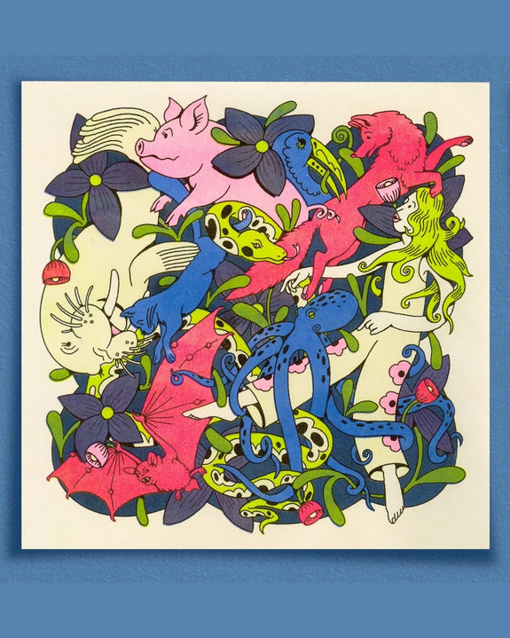 Maddie Fischer - Wild World in Grape Riso Print