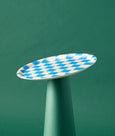 Wrap - Round Birch Serving Tray - Blue Gradient Check Mini
