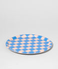 Wrap - Round Birch Serving Tray - Blue Gradient Check Mini