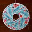 The Printed Peanut - Letterpressed Winter Wreath Decoration