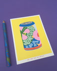 We art out of Office - Riso Print - A Can of Jungle Soda IPA