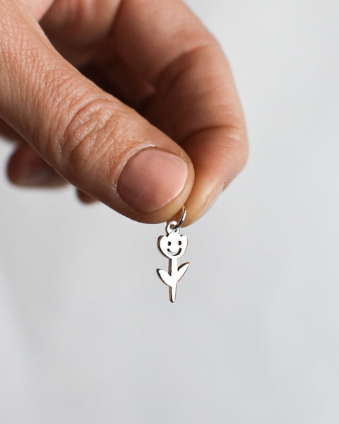 Jake Cheeseman Necklace - Silver Smiley Tulip