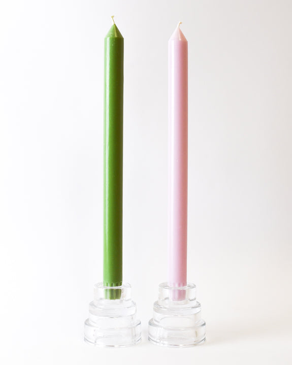 Dinner Candle set - Leaf and Light Lilac