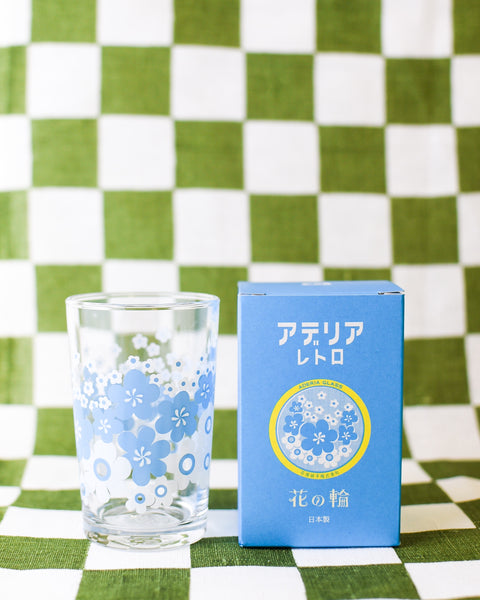 Aderia Retro Glass - Blue Daisy