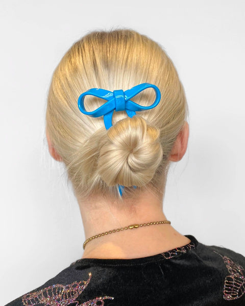 Chunks - Bow Hairpin in Blue - Small