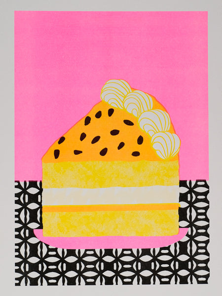 Alice Oehr - Passionfruit Sponge Slice Riso Print - A3
