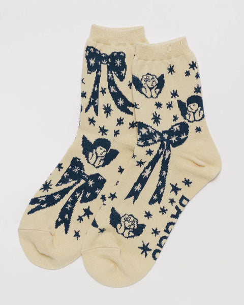 Baggu - Crew Sock - Cherub Bows