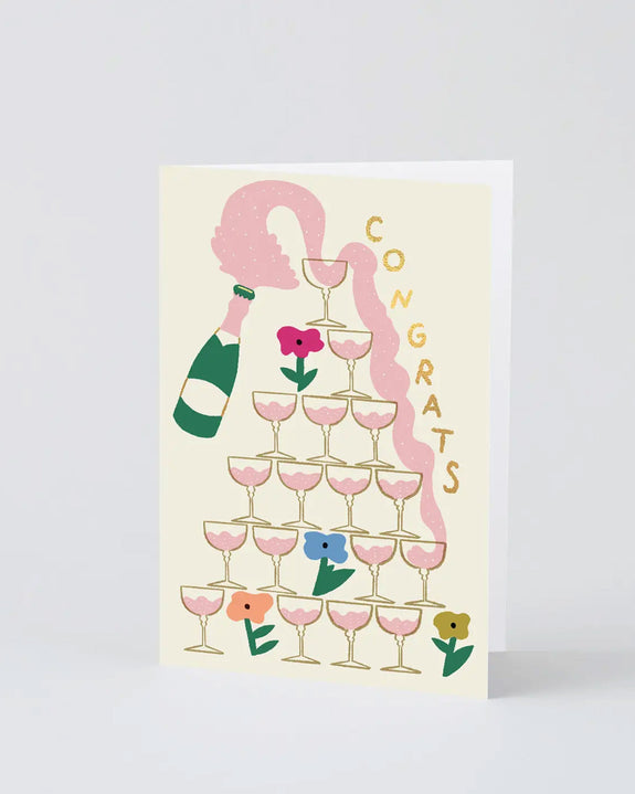 Wrap - Greetings Card - Congrats Champagne