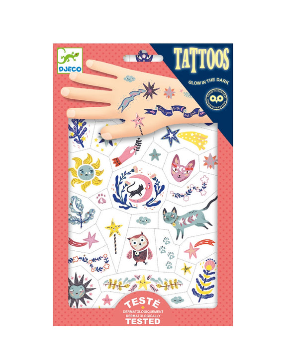 Djeco - Sweet Dreams Glow in the Dark Temporary Tattoos