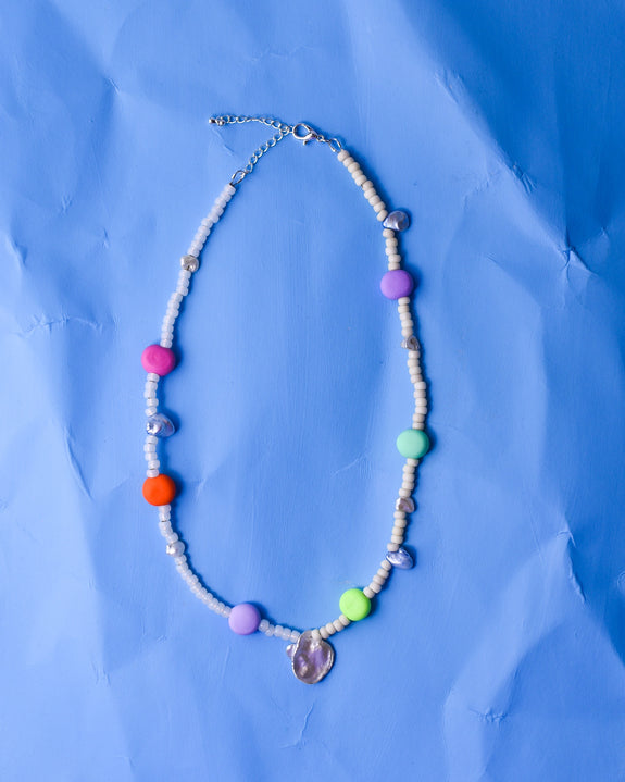 Emily Green - Glass + Clay Necklace - Mermaid