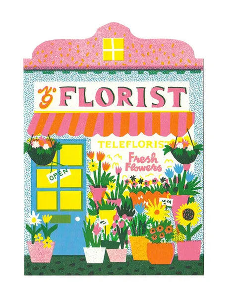 The Printed Peanut - Florist Shop Die Cut Card