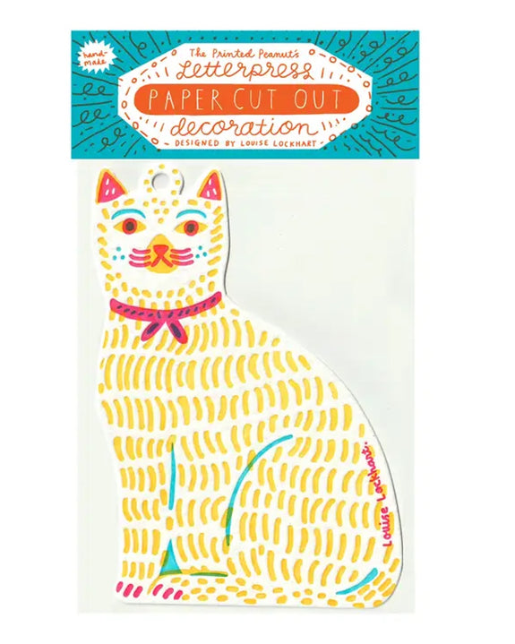 The Printed Peanut - Cat Letterpress Die Cut Decoration